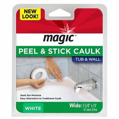 Magic Peel & Stick Caulk Tub & Wall WHITE 1-5/8″ x 11′ Bathtub Shower Water Seal