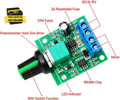 2Pcs PWM Low Voltage Motor Speed Controller DC 1.8V 3V 5V 6V 12V 2A 1803BK 1803B