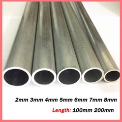 Aluminum Round Tube Pipe Hollow 2mm 3mm 4mm 5mm 6mm 7mm 8mm Length 100mm /200mm