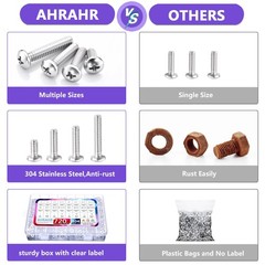 720Pcs Machine Screw Assortment Kit, #10-24#8-32#6-32#4-40 Phillips Pan Head …