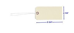 1000- 5 3/4″ x 2 7/8″ Size 7 Manila Inventory Shipping Hang Tags with String