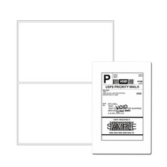 Premium 8.5×5.5 Half Sheet 200-20000 Shipping Labels Rounded Corner 2 Per Sheet