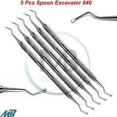 Set of 5 Dental Spoon Excavator 840 Restorative Double Ended Instruments CE