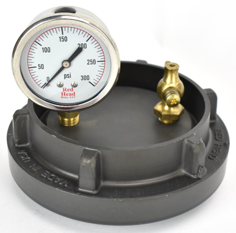 Red Head Brass 100 4″ Storz Mounted Cap Gauge – 0-300 PSI
