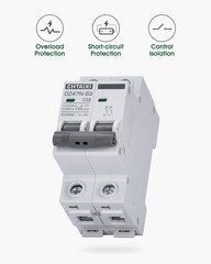 AC Miniature Circuit Breaker, 32 Amp 120V/240V 2 Pole DIN Rail Mount Circuit Bre