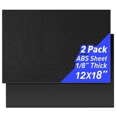 2-Pack ABS Plastic Sheet 12x18x1/8″ – Rigid Thermoplastic Board for DIY Crafts