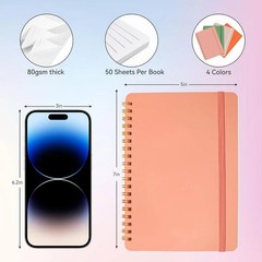 4 Pack 5×7 Spiral Notebooks Lined Journal for Work School Office Writing