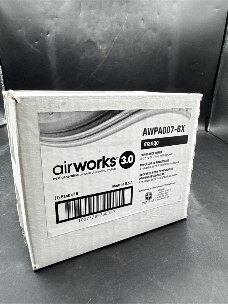 Airworks 3.0 Passive Air Freshener refil, 2.5 Fl Oz, Mango, Pack Of 6 Fresheners