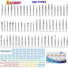 5kits Dental Diamond Burs For High Speed Handpiece Medium Friction Grip 1.6mm