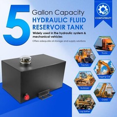 5 Gallon 14 Gauge Steel Hydraulic Fluid Reservoir Tank with Breather Cap