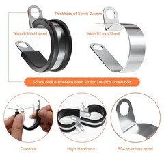 24pcs 3/4 Inch Stainless Steel Cable Clamps With Two Kinds Of Screwsrubber Cushi