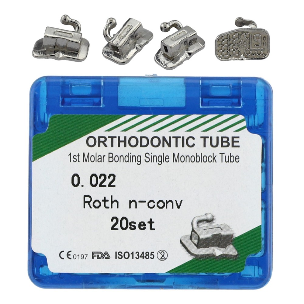 20 Sets Dental Orthodontic Buccal Tubes Roth MBT 022 1st 2nd Molar Monoblock
