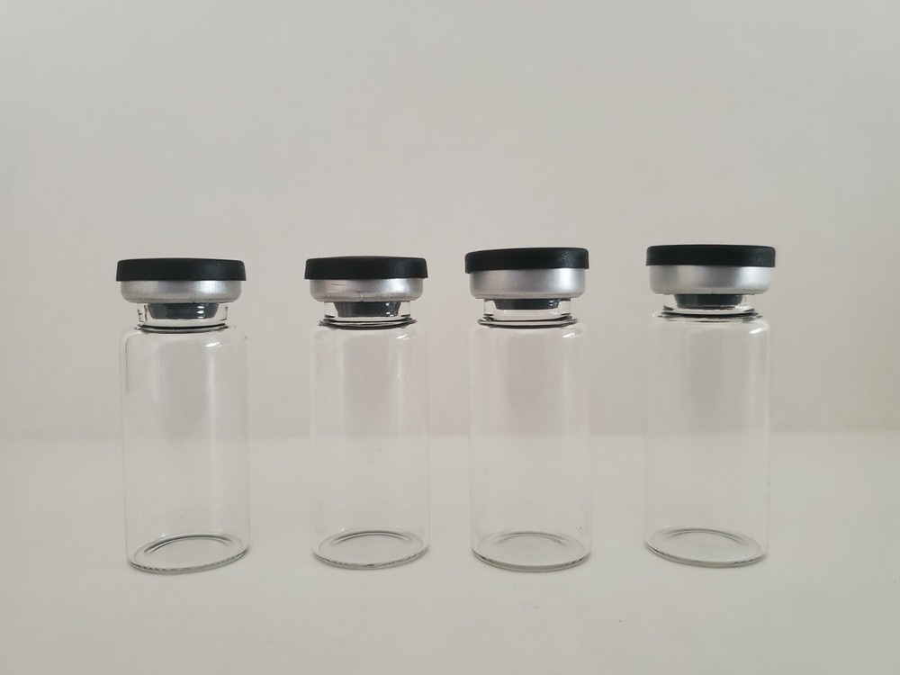 100 PCS 10ml Vials Clear Glass Bottle 20mm Crimp top Flat Bottom HPLC