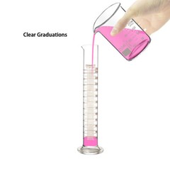 10/25/50/100/250/500/1000mlGraduated Glass Cylinder Test Jar Set For Lab Works