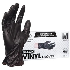 Disposable Vinyl Gloves, 2.75 Mil. Palm, 3.9 Mil. Fingers, Medium, 100-Count
