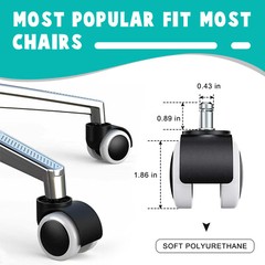 Office Chair Universal Casters Swivel Wheels Replacement Heavy Duty 2 Inch
