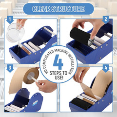 Water-Activated Tape Dispenser, Manual Kraft Gum Tape Dispenser, Width Adjustabl