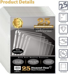 Extra Heavyweight 25 Count Anti-Glare Page Protectors – 8.5 x 11 for Easy Use