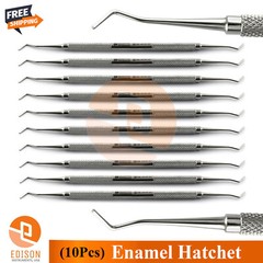 10Pcs Double End Dental Enamel Hatchet Chisels Restorative Dentin Tissue Trimmer