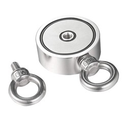 500/700lbs Double Sided Fishing Magnet Kit Super Strong Neodymium Carabiner Rope