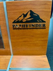 Casio Pathfinder branded wooden countertop retail display rack USED