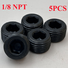 1/8″ NPT PLUGS HEX COUNTERSUNK PLUG PIPE THREAD ALLEN SOCKET BLOCK OFF USA 5PCS