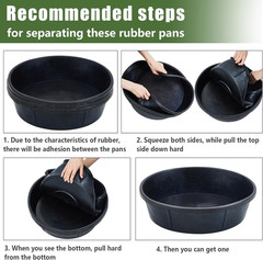 5 Pcs Rubber Feed Pan 12 Quart/ 3 Gallon Utility Horse Feed Bucket Rubber Bowl C
