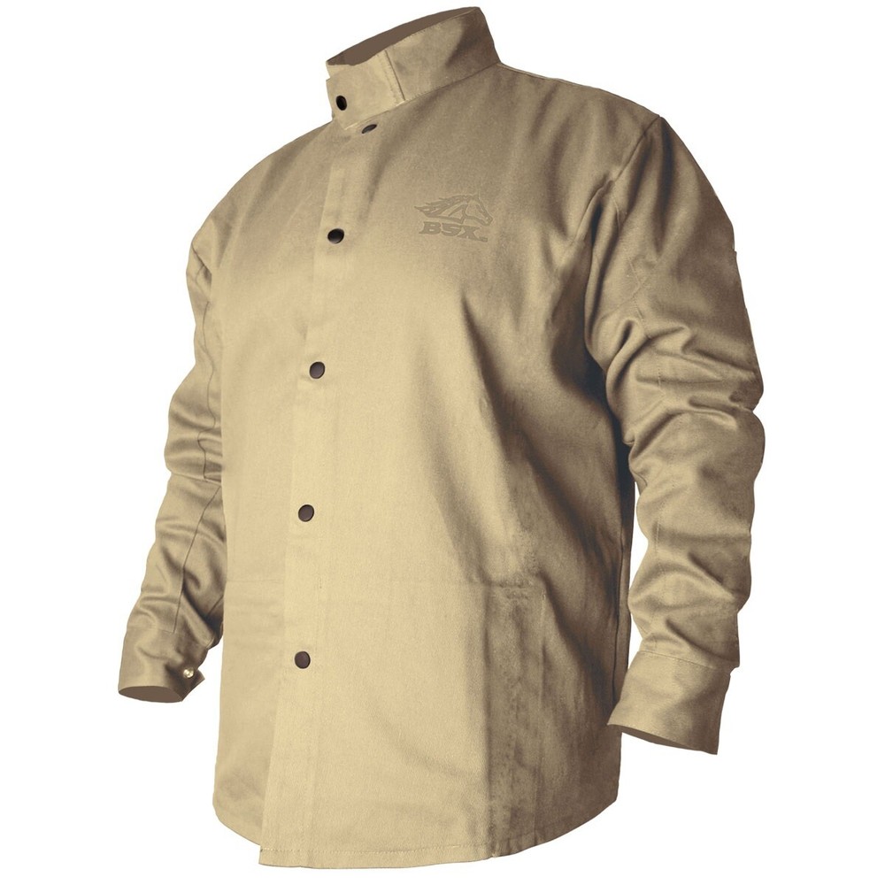 Revco Black Stallion BSX 9oz Tan FR Cotton Welding Jacket (Large) (BXTN9C)