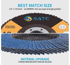 10 Pack 4.5” x 7/8″ Jumbo 40 Grit Zirconia Flap Disc Grinding Wheels T29