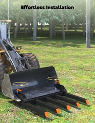 Clamp on Debris Forks Fit 48″ Bucket 2500lbs Pallet Forks for Tractor Attachment
