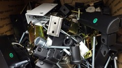 18 lb Bulk Furniture Cabinet Hardware Lot Euro Hinges Screws Brackets Cam Locks