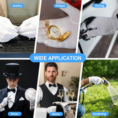 100% Cotton Gloves, 6 Pairs White Cotton Gloves for Dry Hands Sleeping Moisturiz