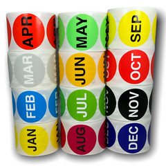 Month – July Labels Inventory Months Adhesive Stickers 2″ Round, 500 PCS