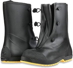 11001 Black PVC Rubber Waterproof Over Work Boots Shoes Rain Snow Galoshes SM-XL