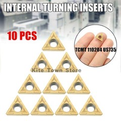 10pcs TCMT21.51 TCMT110204 Carbide Turning Inserts Lathe Cutter Blades