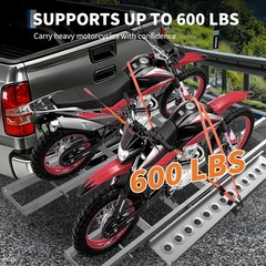 600lbs Motorcycle Hitch Carrier Rack Aluminum Steel Anti Wobble Ramp