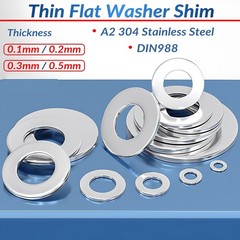 304 A2 Stainless Steel M3 M4 – M40 Ultra Thin Flat Washer Adjusting Shim Gasket