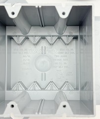 Box Of 5,Cantex EZ48DN 2-Gang PVC Electrical Switch/Outlet, 48 CU. IN. Square