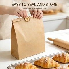 Tripho 100 Pcs Bread Bags for Homemade 13.9″ x 8.35″ x 3.93″, Brown