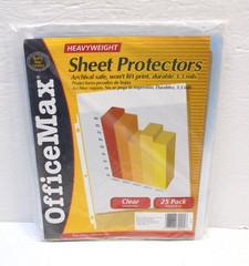 Office Max Heavyweight Plastic Sheet Protectors 25 pack 8.5″ x 11″ Office School