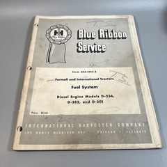 INTERNATIONAL FARMALL D-236 D-282 FUEL SYSTEM SERVICE SHOP REPAIR MANUAL GSS1010