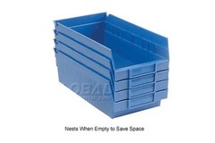 Plastic Nesting Storage Shelf Bin 6-5/8″W x 11-5/8″L x 4″H Blue – Pkg Qty 12