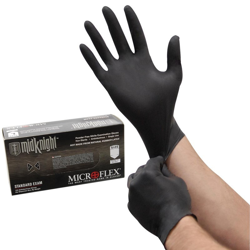 1000 Microflex MidKnight Nitrile Gloves, 10 boxes S, M, L, XL – Ship Same Day