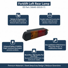 56640-30510-71 Forklift Left Rear Lamp Replacement Deep Gray Light OE Part