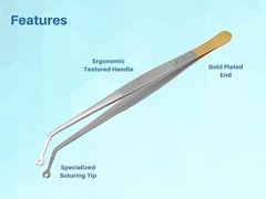 Corn Suturing Tweezers Curved ARTMAN