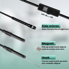 Endoscope Camera with Light, 1920P HD Borescope Camera with 6 LED Lights 16.4ft