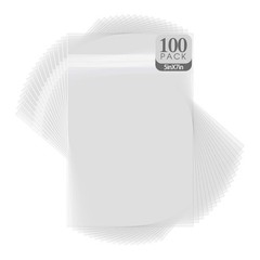 Golden State Art, 100 5 1/4 X 7 1/8 Clear Bags for 5×7 Photo Mats