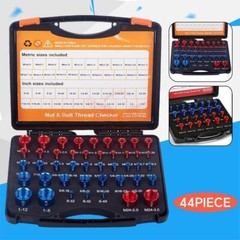 44PCS Inch & Metric Set Nut & Bolt Thread Checker Identifier Thread Gauges Box