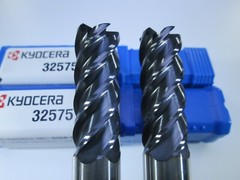 LOT ( 10 PCS ) KYOCERA 1/2″ SGS 32575 5FL .030R V-CARB SOLID CARBIDE END MILLS