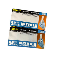 Hardy 68498 Nitrile Gloves (5MIL) MEDIUM DUTY 2 BOXES OF 100 XL
